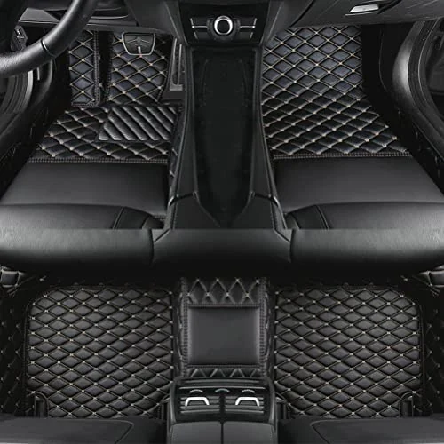 Floor mats in Black with beige