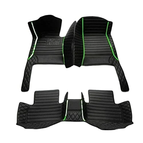 Floor mats in Black with green