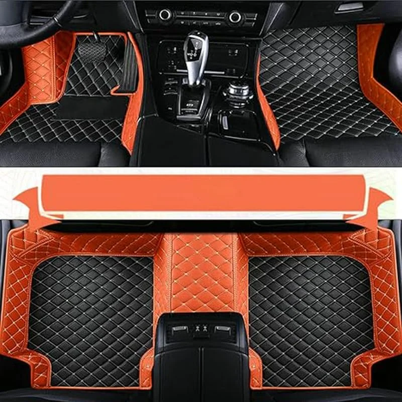 Floor mats in Black with orange