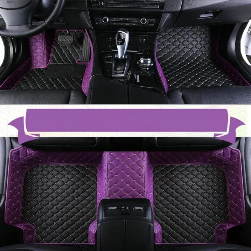 Floor mats in Black with purple