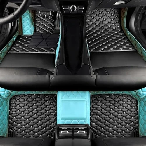 Floor mats in Black with sky blue