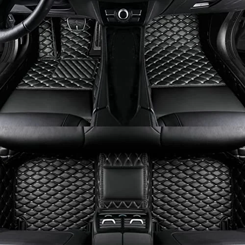 Floor mats in Black with white