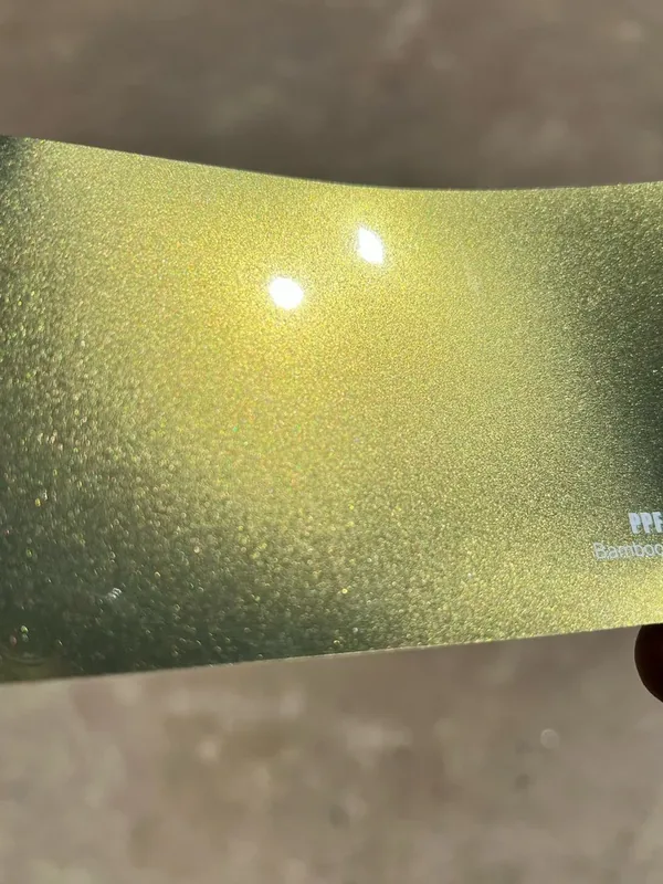 Paradox Supreme Color PPF in Bamboo Green Gold — a length of the film