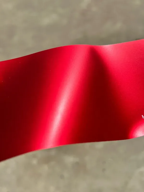 Paradox Supreme Color PPF in Matte Metal Red — a length of the film