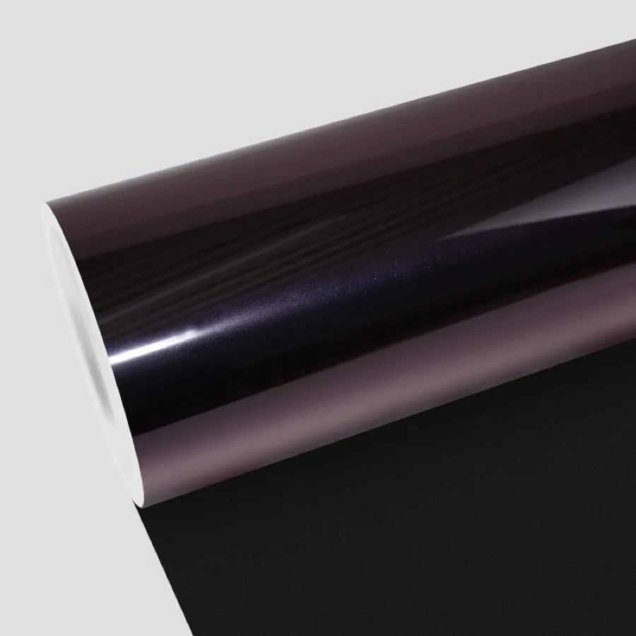 TeslaWrapper Space Film in Ambiglow Black to Red